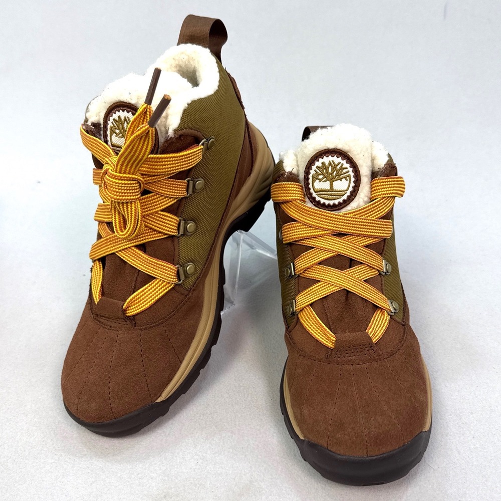 New - Timberland White Ledge Mid Lace Waterproof Snow Boots Brown Suede US 8